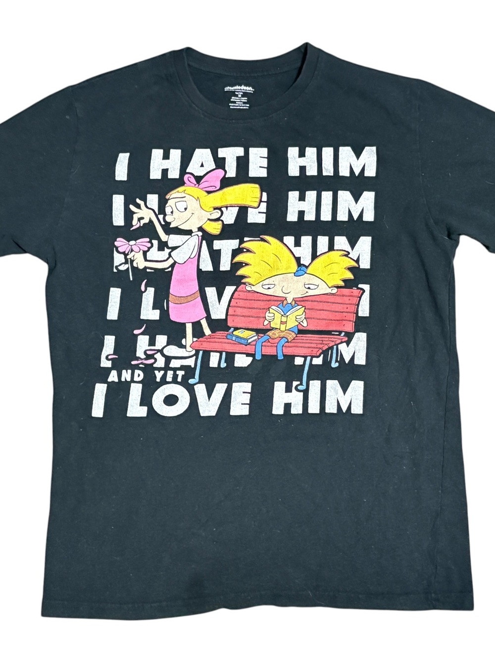 Vintage Hey Arnold Nickelodeon Helga I Hate Him I Love Him Oversized Tee